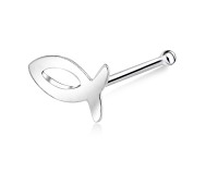Hollow Fish Bone Nose Stud Silver NSKD-131